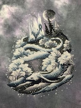 Winter Dragon — Stitched on Purple Horizon
